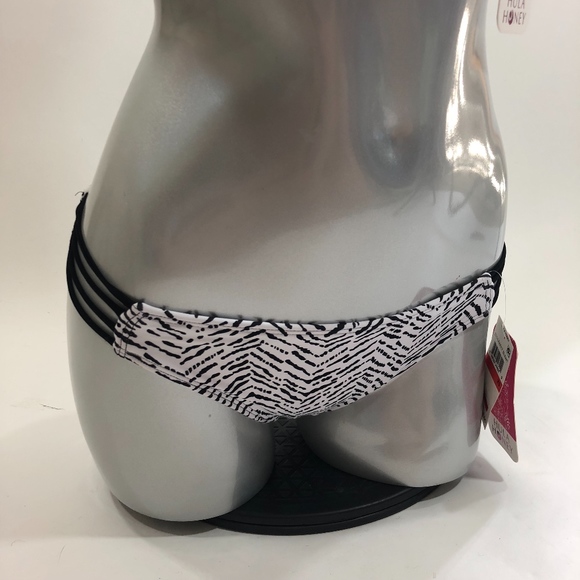 Hula Honey Womens Two Piece Swimsuit Black White - Picture 4 of 5